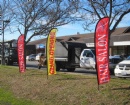 Wind flying banners